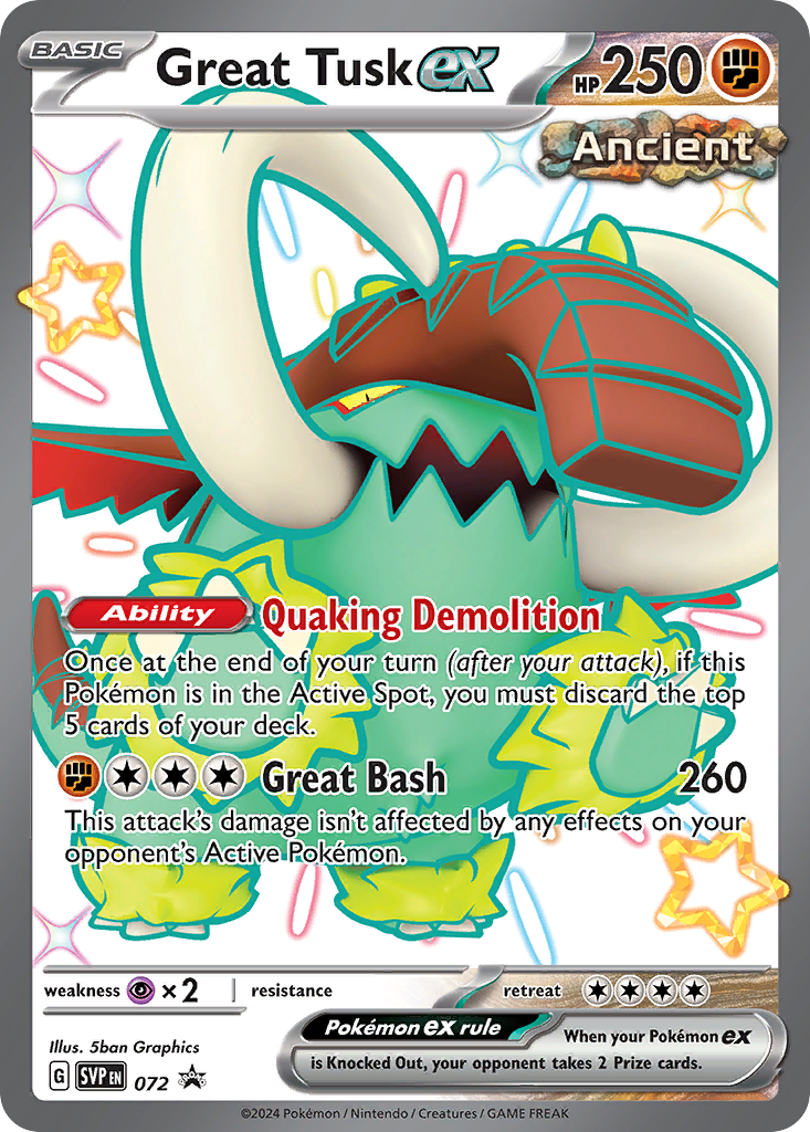 Great Tusk ex - 72/224 - holofoil - Scarlet & Violet Black Star Promos