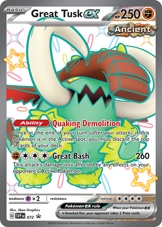 Great Tusk ex - 72/224 - holofoil - Scarlet & Violet Black Star Promos