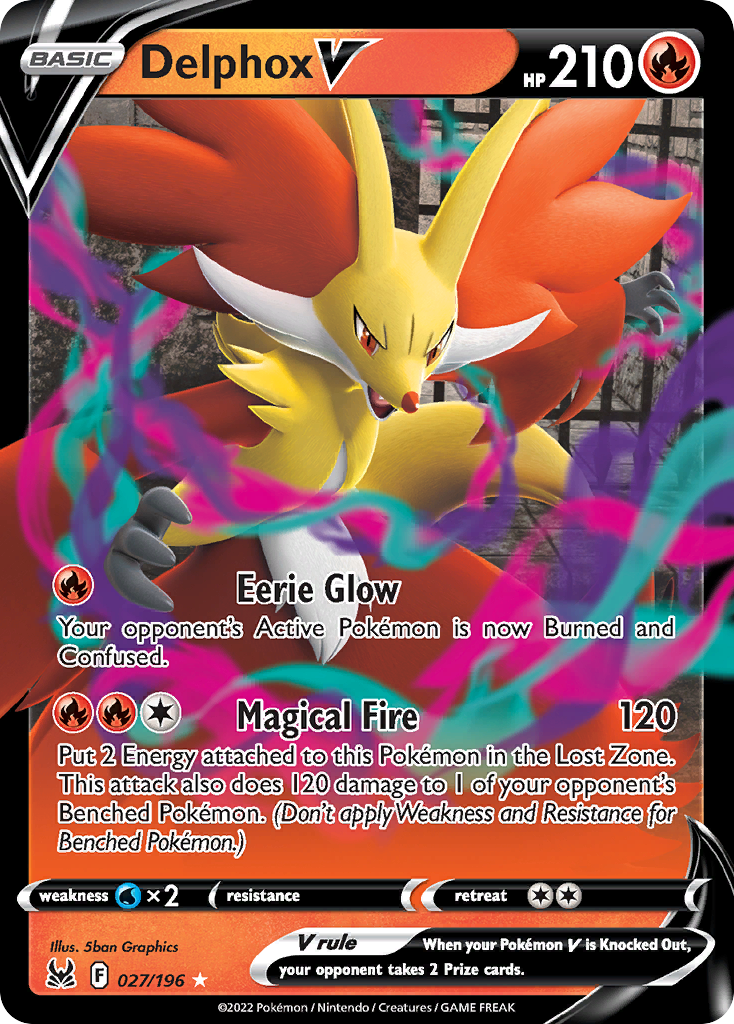 Delphox V - 027/196 - holofoil - Lost Origin