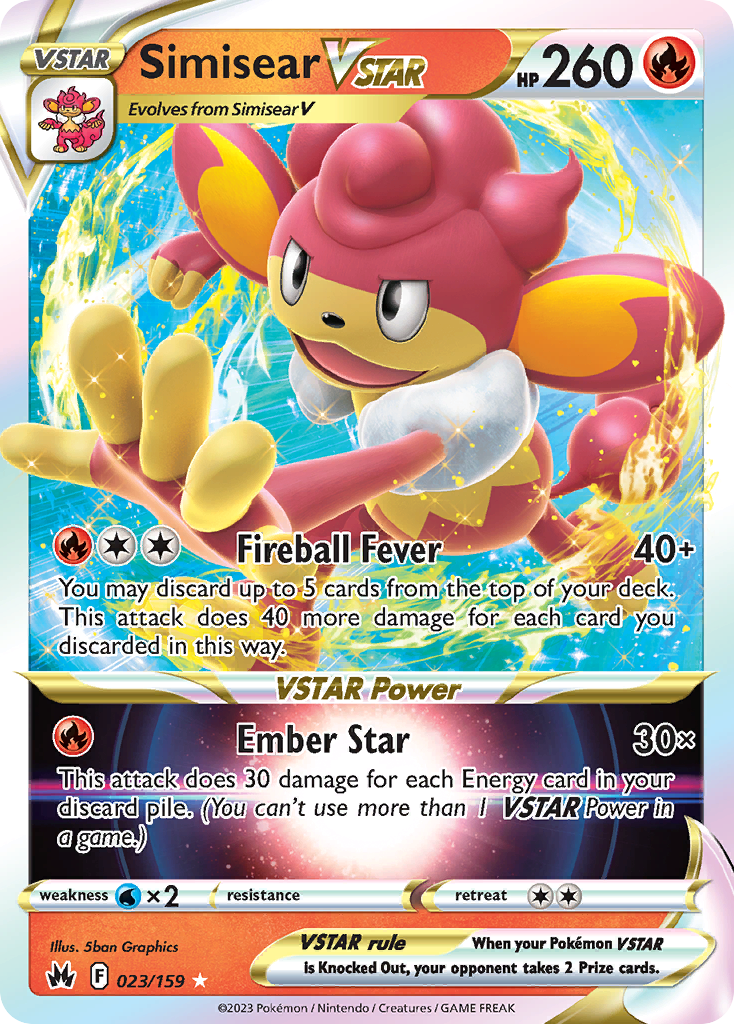 Simisear VSTAR - 023/159 - holofoil - Crown Zenith