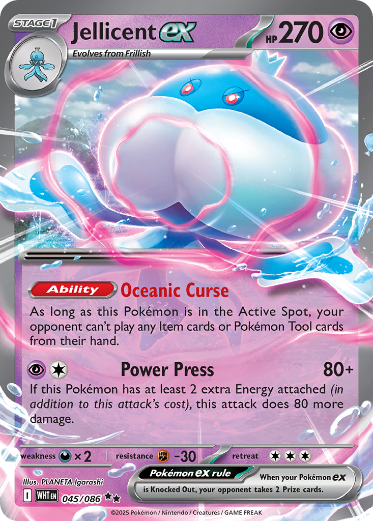 Jellicent ex - 045/086 - holofoil - White Flare