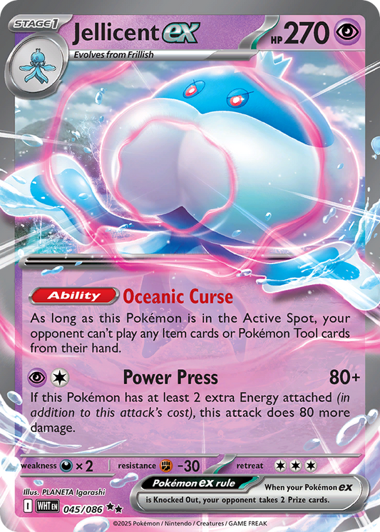 Jellicent ex - 045/086 - holofoil - White Flare