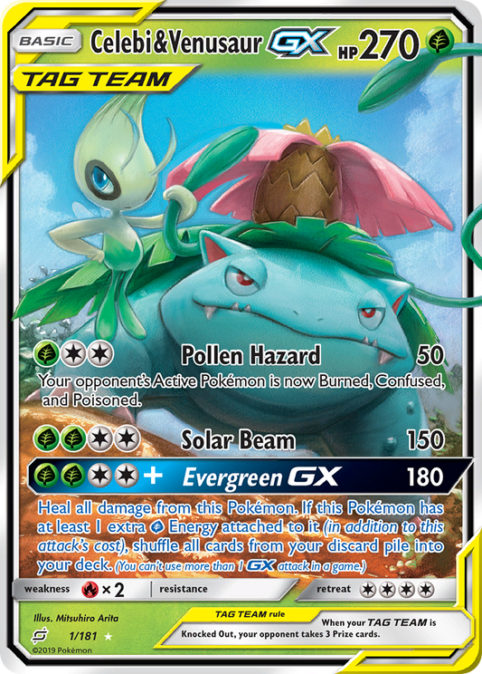 Celebi & Venusaur-GX - 1/181 - holofoil - Team Up