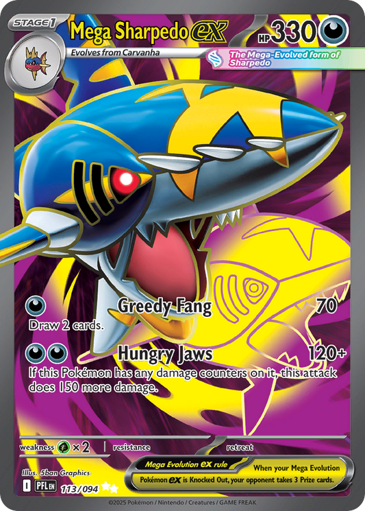 Mega Sharpedo ex - 113/094 - holofoil - Phantasmal Flames
