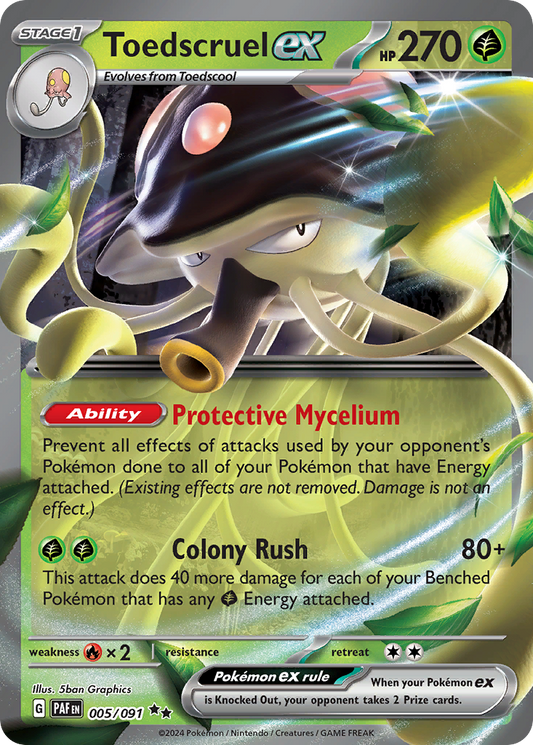 Toedscruel ex - 005/091 - holofoil - Paldean Fates
