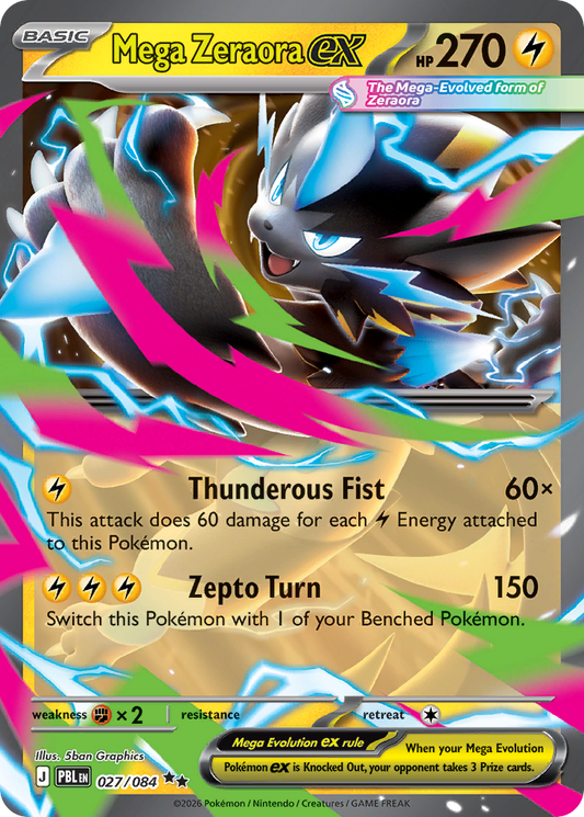 Mega Zeraora ex - 027/084 - holofoil - Pitch Black
