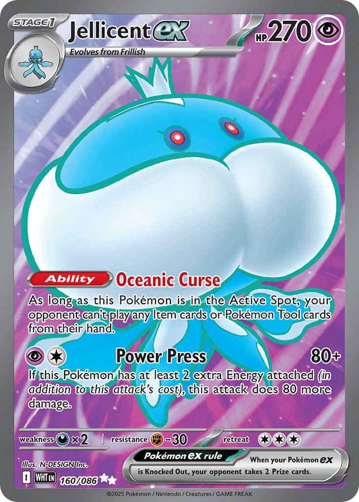 Jellicent ex - 160/086 - holofoil - White Flare