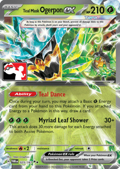 Teal Mask Ogerpon ex - 025/167 - playPokemonStampHolofoil - Twilight Masquerade